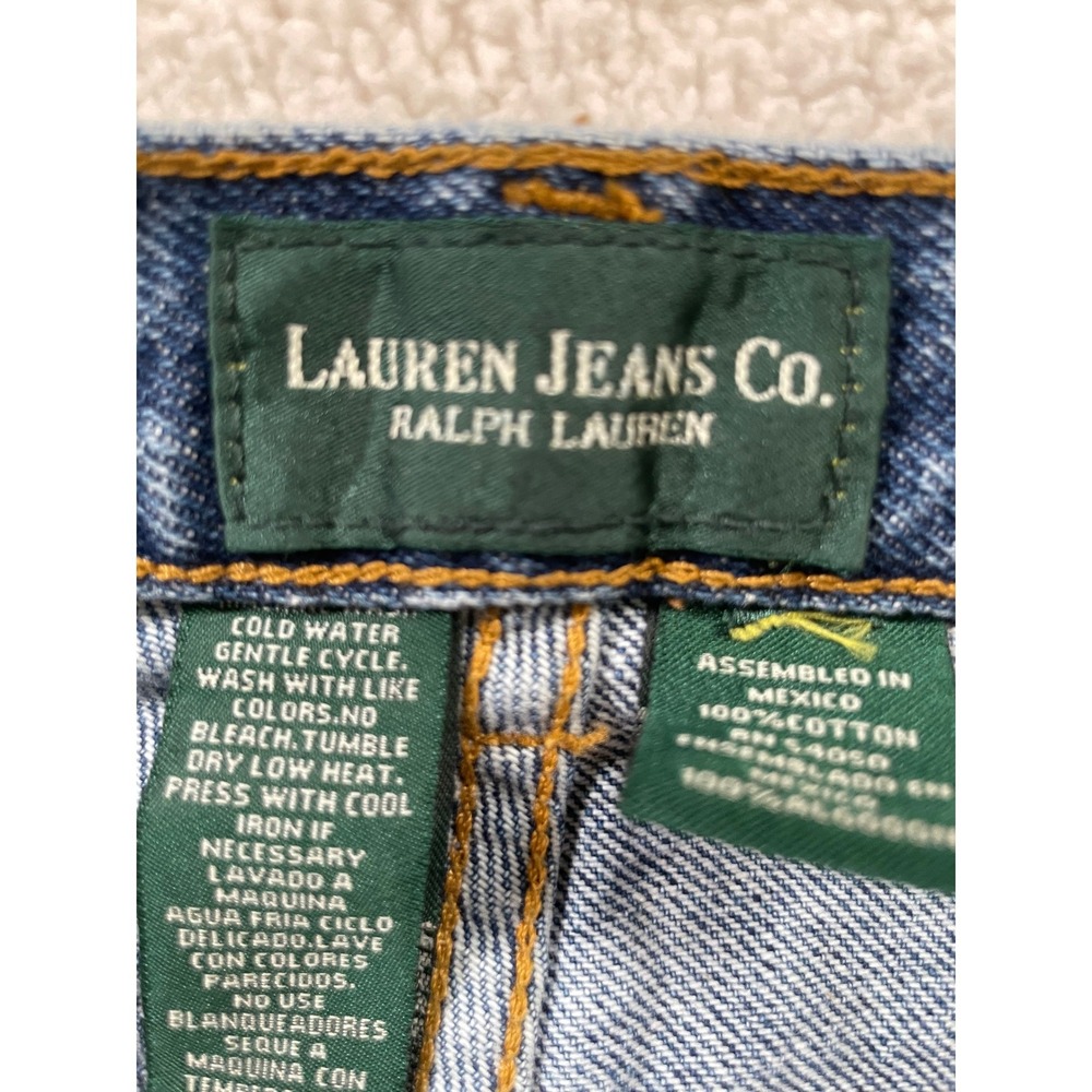 Vintage 90s Lauren Ralph Lauren Womens 34 Jeans Blue High Rise Straight Leg - Picture 4 of 16